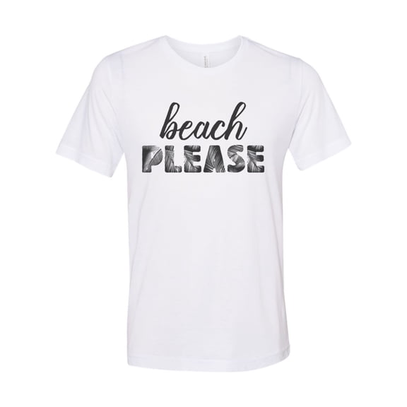 Beach Shirt, Beach Please, Tropical Shirt, Unisex Fit, Beach Apparel, Vacation Shirt, Gift For Her, Vacay Shirt, Super Soft, Beach Vibes, White, LARGE