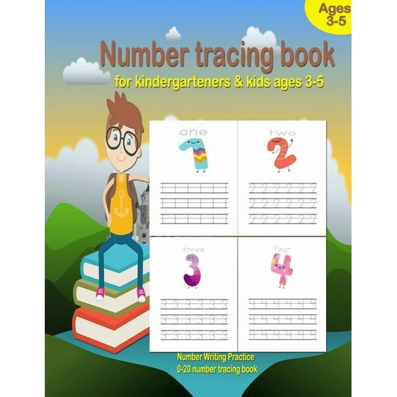 Number Tracing book for kindergarteners & kids ages 3-5: Numbers Writing Practice, preschool workbook practice, Learning, (Paperback)