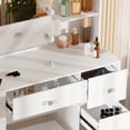 thumbnail image 2 of Yamissi Makeup Vanity Desk with Mirror and Lights, Bedroom Vanity Set with Stool, 5 Drawers Dressing Table for Women Girls, White, 2 of 10