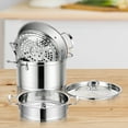 thumbnail image 3 of Costway 3-Tier Steamer Pot 304 Stainless Steel Steaming Cookware w/ Glass Lid, 3 of 9