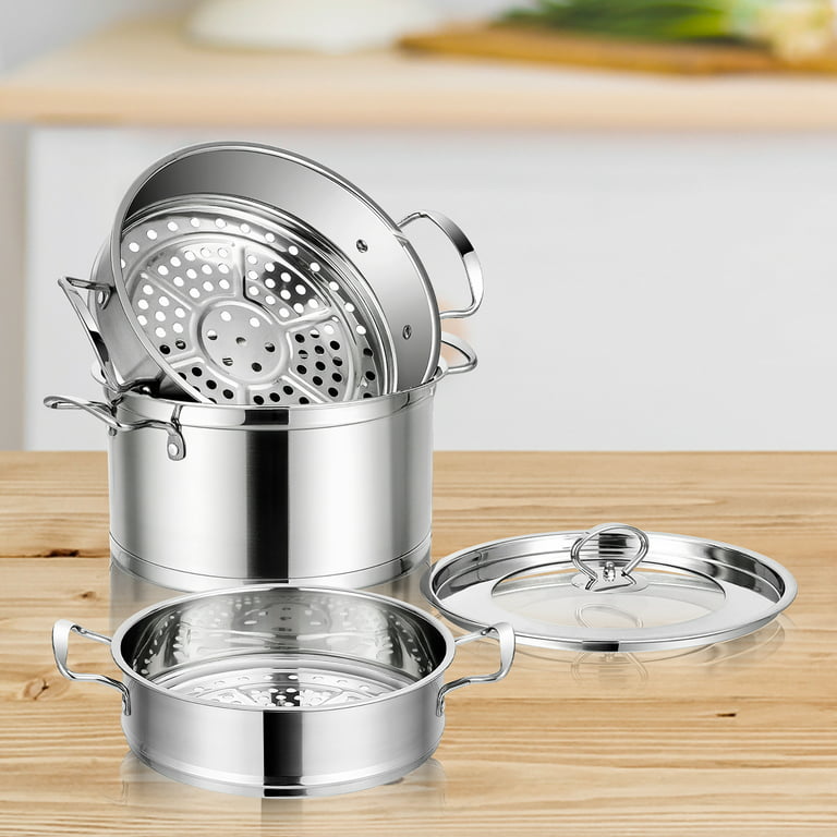 3 Tier Multi Tier Layer Stainless Steel Steamer Pot for Cooking