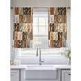 thumbnail image 5 of Floral Patchwork Sheer Curtains 54 Inch Length 2 Panels Set, Vintage Country Geometric Flower Voile Window Treatment Rod Pocket Short Kitchen Curtains Drapes for Bedroom 52"x54"x2, 5 of 7
