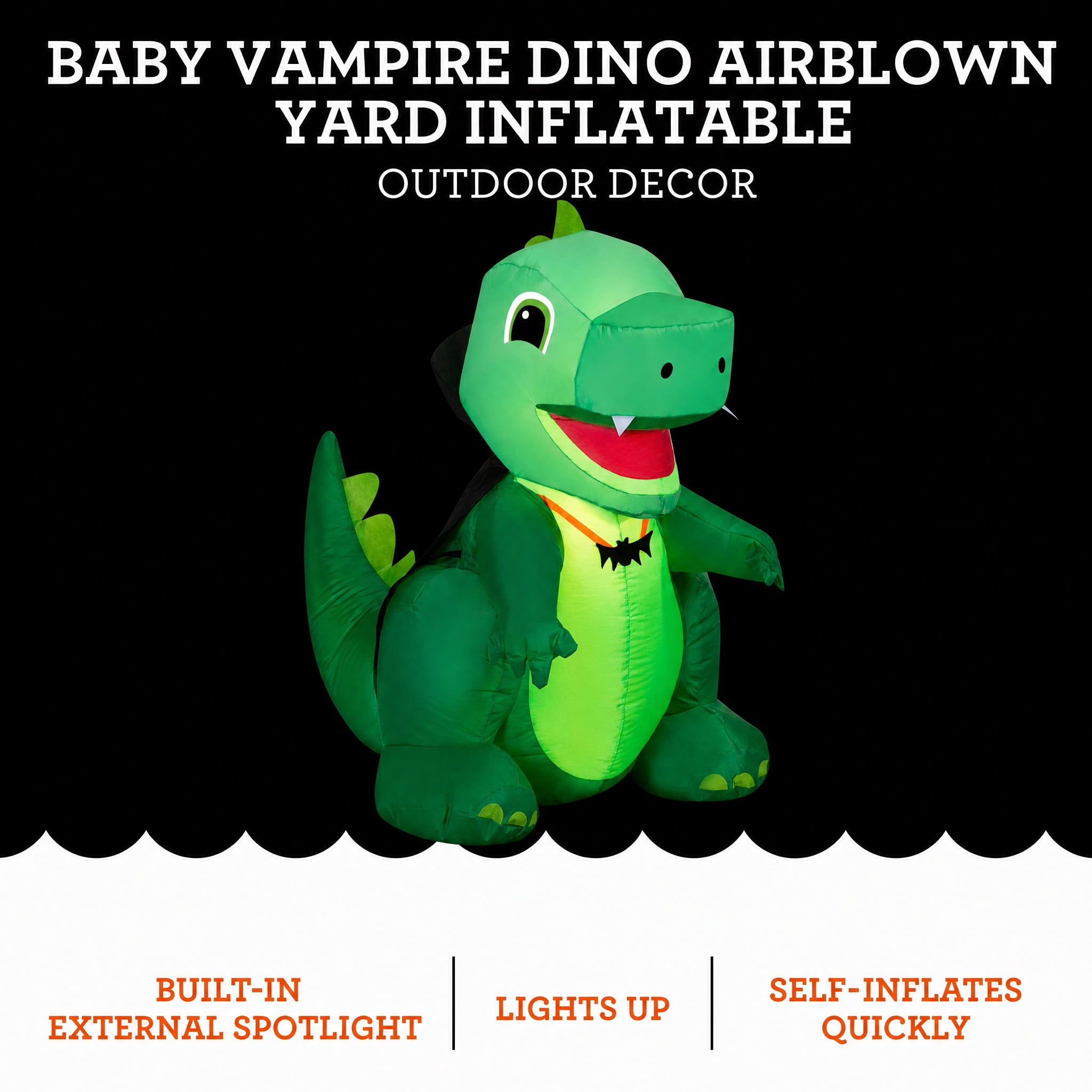 Baby Vampire Dino Airblown Yard Inflatable, Multicolor, 3.5', Halloween by Way To Celebrate