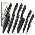 thumbnail image 1 of Juego de 6 cuchillos de cocina de acero inoxidable Hecef con fundas para las hojas, apto para lavavajillas, 1 of 12