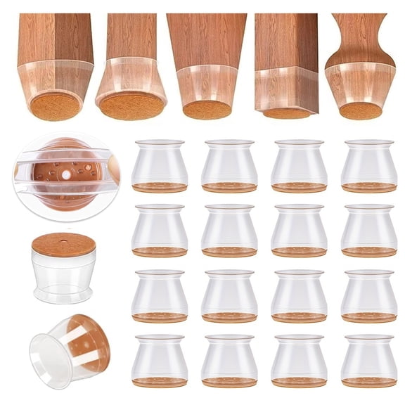 Chair Leg Protectors for Hardwood Floors,16Pcs Silicone Furniture Leg Floor Protectors