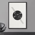 thumbnail image 2 of wall26 Framed Canvas Print Wall Art Asphalt Texture Dark Sphere with Line Art Abstract Shapes Illustrations Minimalism Mid-Century Modern for Living Room, Bedroom, Office - 16"x24" Black, 2 of 5