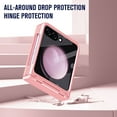 thumbnail image 2 of Allytechgroup for Samsung Galaxy Z Flip 5 Case with Screen Protector, Shockproof Solid Color Hinge Protection Bumper Rugged Case Cover for Women Men, Pink, 2 of 7