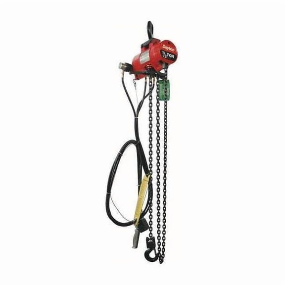 Dayton Air Chain Hoist,1000 lb.Cap.,10 ft.Lift 29XL86