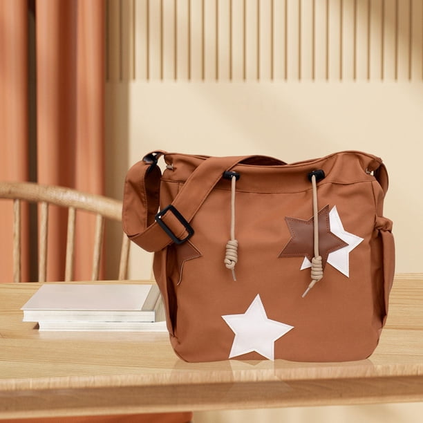 Bolso de hombro para mujer, bolsos cruzados de nailon femeninos de moda para el trabajo, desplazamientos al aire libre marrón