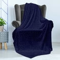 thumbnail image 4 of Dark Blue Soft Flannel Fleece Throw Blanket, Minimalistic Abstract Stars on Open Night Sky Painted Picture, Cozy Plush for Indoor and Outdoor Use, 60" x 80", Dark Blue Navy Blue, by Ambesonne, 4 of 5