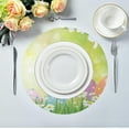 thumbnail image 5 of Coolnut Easter Eggs Spring Floral Round Placemats Durable Non-Slip Table Mat Heat and Stain Resistant Placemat for Kitchen Table Outdoor BBQ Activities(4PCS) Home Decor Gifts, 5 of 7