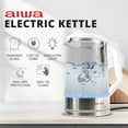 thumbnail image 2 of Aiwa 2-Liter Glass Electric Water Kettle, Cordless Hot Water Boiler with Auto-Shutoff, White, 2 of 8