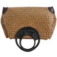 thumbnail image 4 of Women Straw Bags Female Bamboo Bag Travel Knitted Totes Bags, 4 of 5