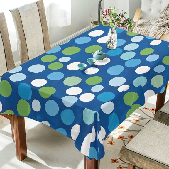 Yayeee Tablecloths 54" x 54" Rectangle Wrinkle Resistant Party Table Cover, Blue Dots