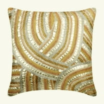 The HomeCentric Pillow Case Covers, Gold Pack of 2, 24x24 inch (60x60 cm) Throw Pillows, Silk Beaded Throw Pillows For Couch, Abstract Pattern Modern Style Easter - Starlight Glimmer