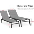 thumbnail image 2 of PURPLE LEAF Extra Large Outdoor Chaise Lounge 2 Pieces Aluminum Lounge Chair with Wheels Reclining Chair for Patio Pool Beach Sunbathing Grey Oversized Lounger, 2 of 9