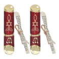 thumbnail image 1 of ColoMX 2 juegos Elegante y duradero Exquisito estuche de metal Mezuzah con pergamino kosher para puerta Mitzvá judía y placa de bendición de la casa Decoración tradicional judaica para el hogar, 1 of 7