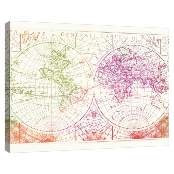 Map Etching I by Tom Frazier Canvas Art Print