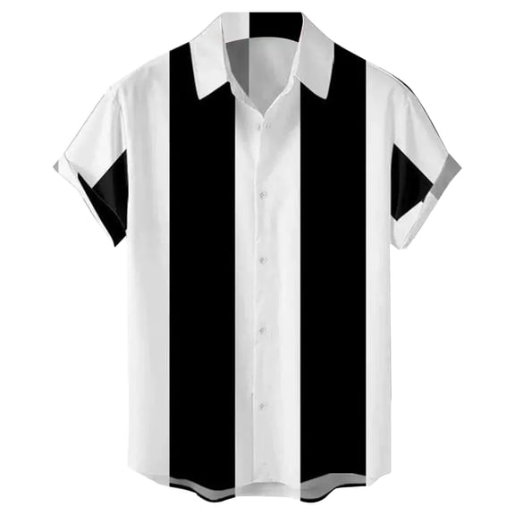 CONZONE Mens Buttons Down Shirts Short Sleeve Shirts For Men Trendy Patchwork Color Lapel Soft Lightweight Tops