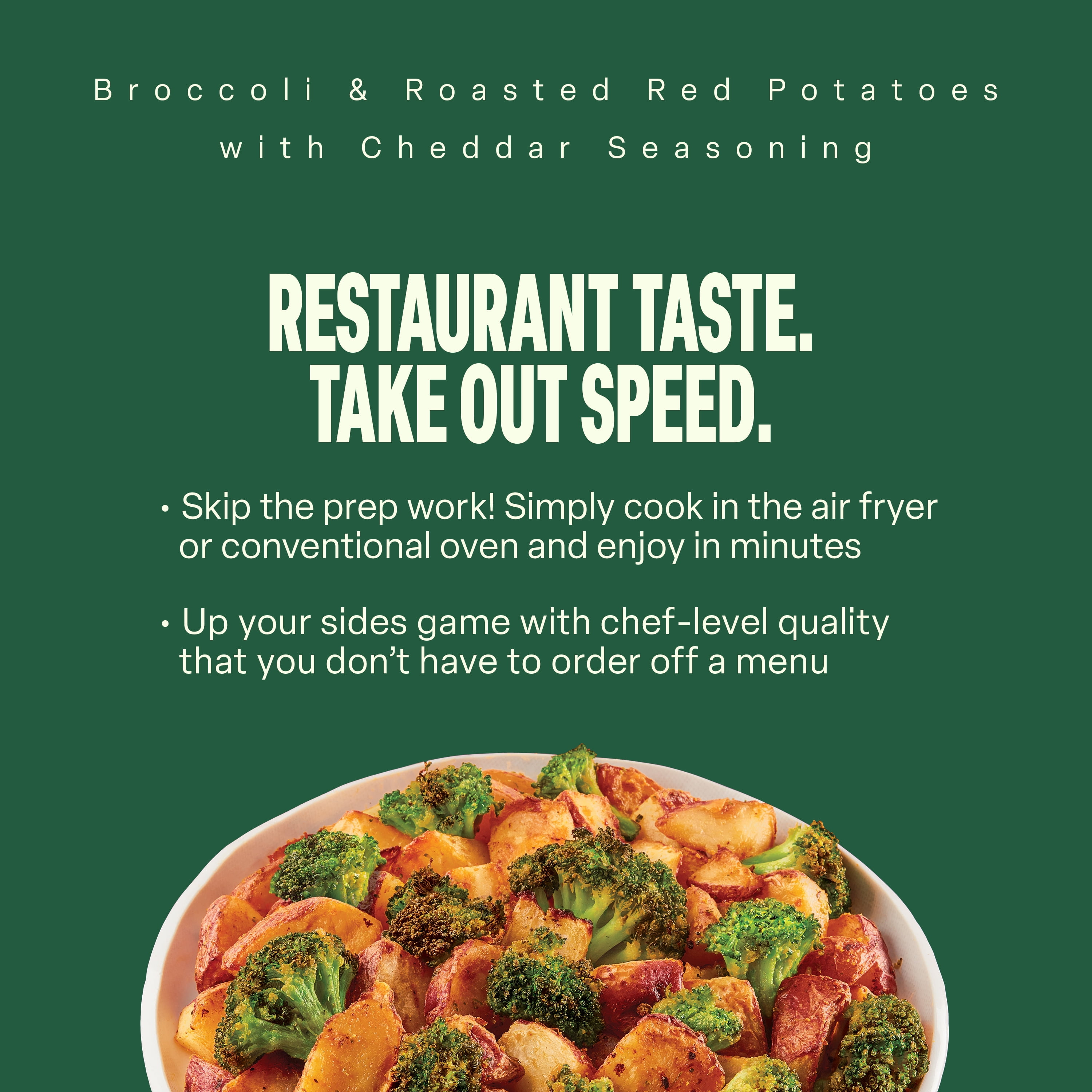 Green Giant Restaurant Style Broccoli & Red Potatoes, Cheddar Seasoning, 14oz Bag (Frozen)