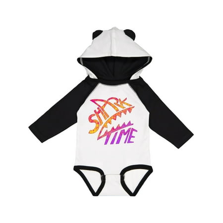 

Inktastic Shark Time- sunset colors Gift Baby Boy or Baby Girl Long Sleeve Bodysuit