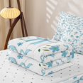 thumbnail image 5 of Homewish Blue Ribbon Bowknot Girls Zipper Full Size Comforter Sets with Fitted Sheet and 2 Pillowcases,Rustic Botanical Floral Zipper Bedding Set For Kids,Reversible,4 Pieces, 5 of 7