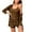 Brown, variant on Women's 3 Piece Pajama Set Loungewear Robe Top and Shorts Comfortable Sleepwear