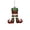 A008- H, variant on Red Fox Christmas Tree Ornament with Striped Scarf and Electroplated Finish, Single Piece, Red Metallic, for Holiday Branch Hanging, Decoration