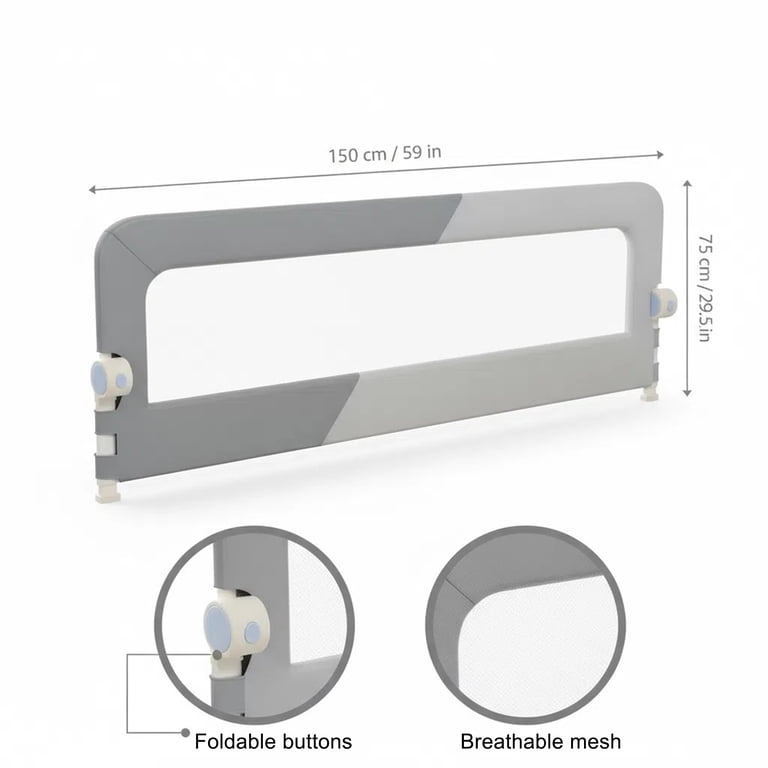 Oioane Foldable Toddler Bed Rail, Height Adjustable photo 4