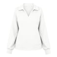 thumbnail image 4 of Women’s Waffle Collar Sweatshirt, Oversized Pullover Long Sleeve Sweatshirt, Fall Fashion Sport Casual Tops with Pockets, 4 of 8