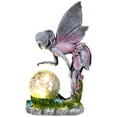 thumbnail image 4 of Northlight Solar Lighted Fairy with Gazing Ball Outdoor Garden Statue - 11", 4 of 9