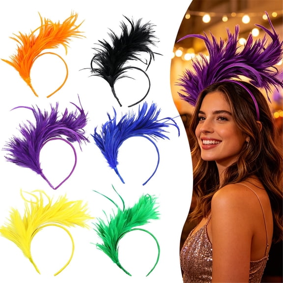 Lumistal Fascinator Headband for Women Colorful Flapper Tea Party Hats for Women Feather Headband Fascinator Hair Clip Derby Hats Headbands for Carnival Accessories Parties Events Green One Size