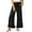 54#Black, variant on Womens Wide Leg Pants Drawstring Elastic High Waisted Ruffle Hem Palazzo Pants with Pockets Mint Green L