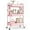 Pink, variant on 3-Tier Rolling Cart Storage Organizer, Metal Utility Cart with Wheels, Hooks and Bins
