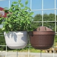 thumbnail image 3 of Minzimin Wall Railing Hanging Planters Plastic Pots Indoor Outdoor Half Round Holders Fence Balcony Rails Display Herb Gardens Flowers, 3 of 6