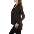 thumbnail image 3 of ToBeInStyle Women's Long Sleeve Cascade Open Hacci Cardigan, 3 of 4