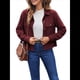 thumbnail image 1 of Chaquetas de con Botones para Mujer, Camisetas de Larga, Tendencia 2025 Vino Tinto L, 1 of 8