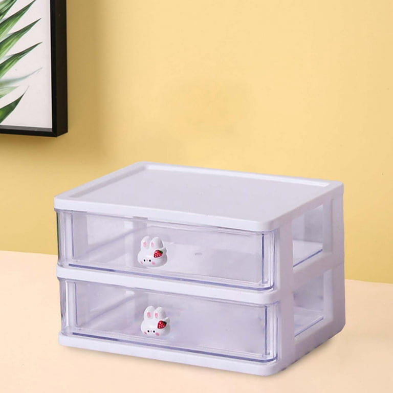 OSteed Desktop Drawers, Plastic Desk Organizer, Stackable Storage Box for  Office, School & Home Collection (2 Small Drawers, White)