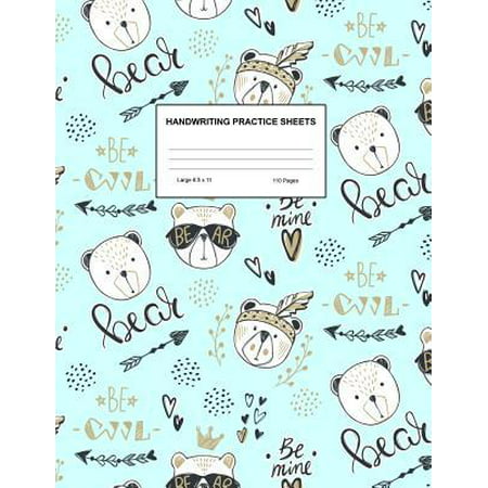 Handwriting Practice Sheets: Cute Blank Lined Paper Notebook for Writing Exercise and Cursive Worksheets - Perfect Workbook for Preschool, Kinderga