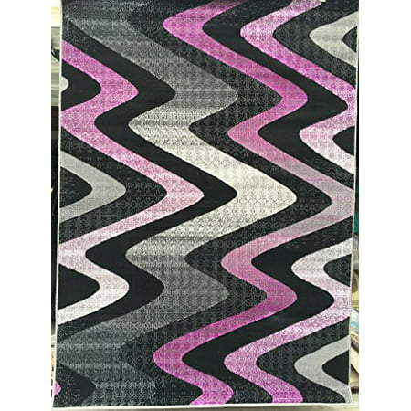 Trendz Modern Area Rug Purple Grey, How To Get A New Area Rug Lay Flat
