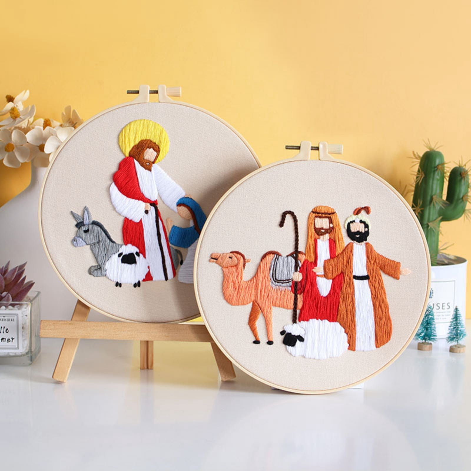 4Pack Nativity Embroidery Kit Christian Embroidery Kit Christmas Cross Stitch Kit Christmas Embroidery Starter Kit Nativity Beginner Set Needlepoint Kit Set Nativity Embroidery Kit