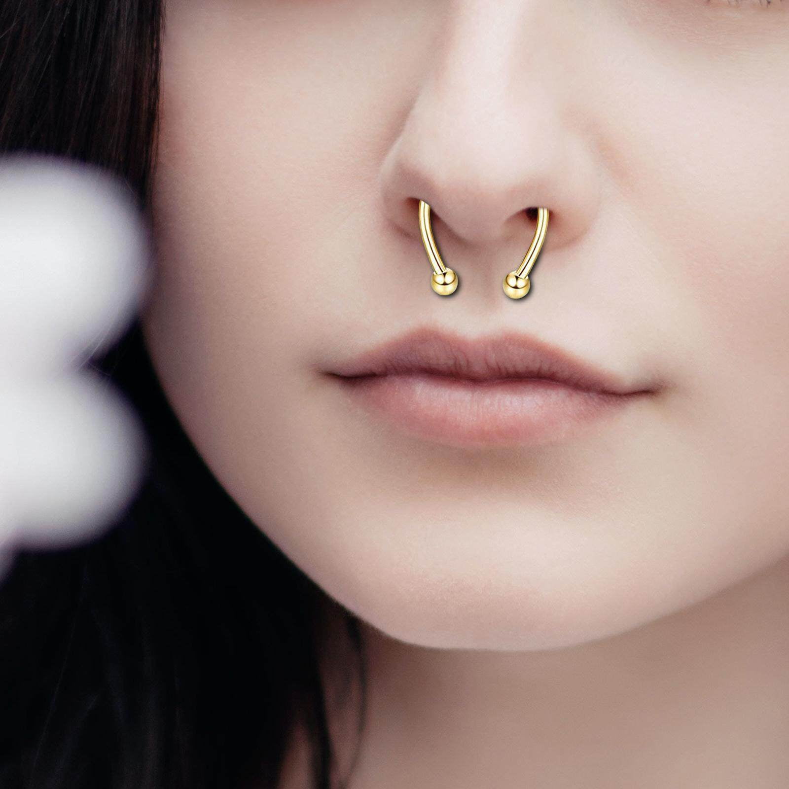 Fake Earrings In Nose Handmade Brass Fake Septum For Non Pierced