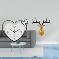 thumbnail image 2 of Reloj De Pared De Corazón De Acrílico Y Escultura De Cabeza De Ciervo De Resina, Arte Decorativo Creativo Para Oficina, Hogar, Sala De Estudio, Cafetería, Diseño De Movimiento Silencioso., 2 of 8