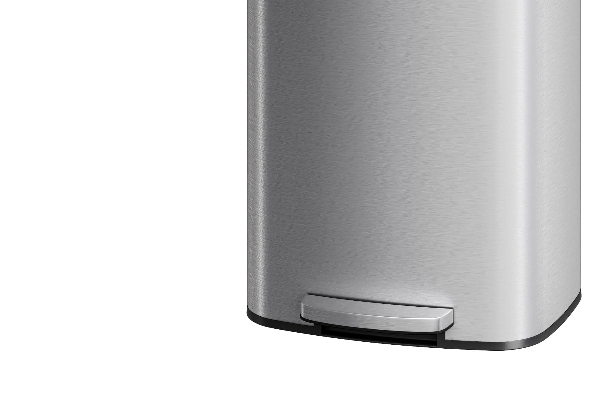 16 gal / 60 L Stainless Steel Trash Can with Soft Close Lid, Large Rustproof Kitchen Garbage Bin with Liner Rim, Durable Metal Construction for Home Kitchen  or Office Use