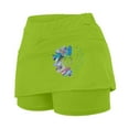thumbnail image 6 of WCJM Under $10 Womens Girl High Waisted Pleated Tennis Skirt School A-Line Skater Skirts With Lining Shorts Women's Green Shorts Polyester,Spandex Ladies Yoga Pants Xxl, 6 of 6