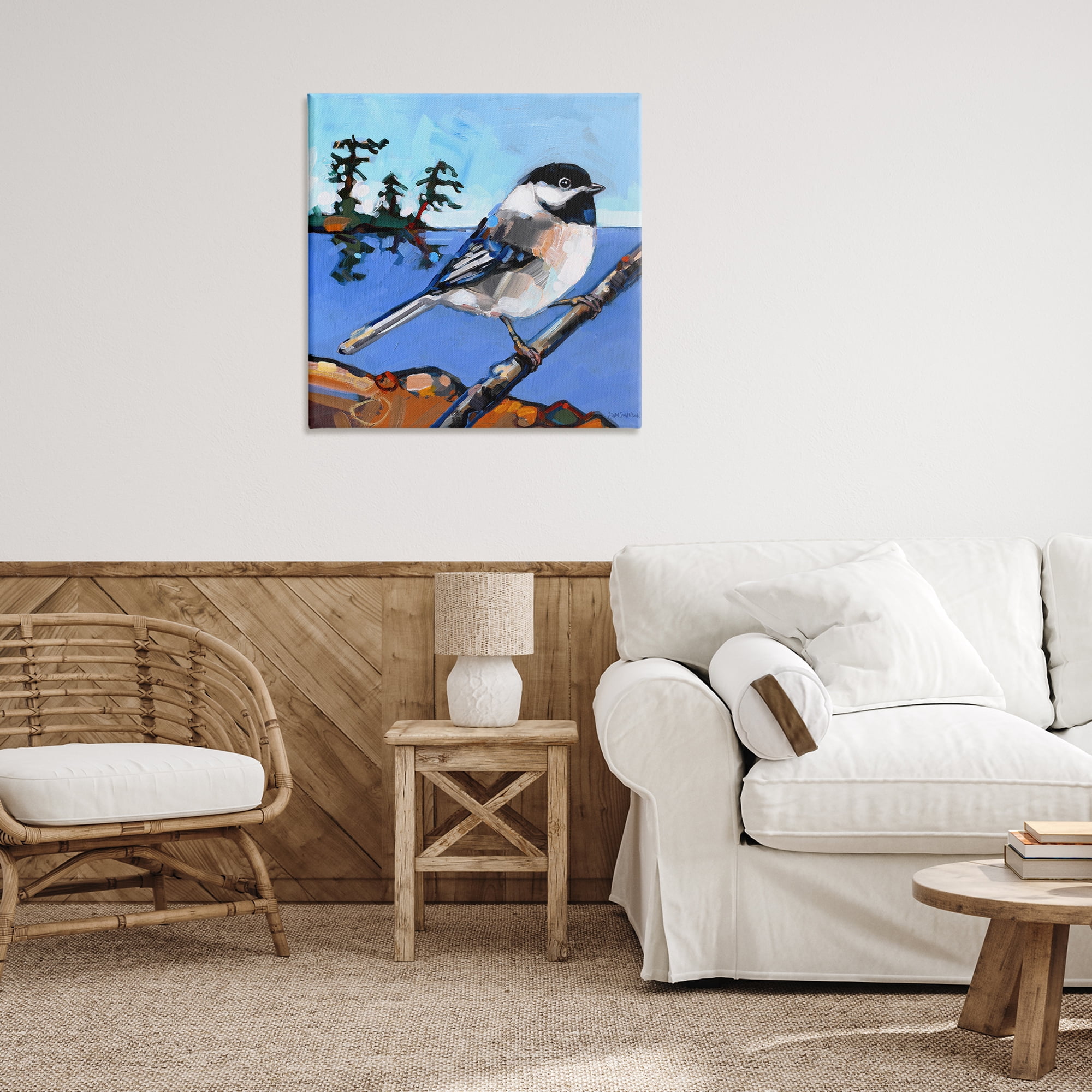 Stupell Industries Swallow Bird Perched Birds Painting Wrapped Canvas Art Print Wall Art, 30 x 30