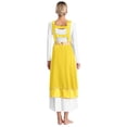 thumbnail image 2 of Zaldita Womens Metallic Patchwork Worship Praise Dance Tunic with Lace-up Side Slits Yellow S, 2 of 7