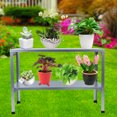 thumbnail image 1 of Potting Bench, Multipurpose Double Layers Waterproof Adjustable Shelf Outdoor Potting Table  for Backyard, 1 of 7
