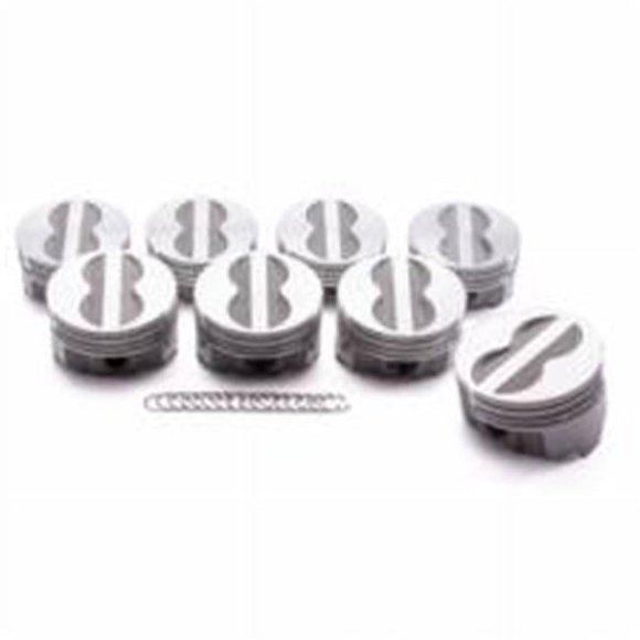 Icon Pistons IC9913.040 3.48 in. Stroke 4.04 in. Bore Size 5.70 in. Rod Length FHR Series Forged Flat Top Piston Set for Small Block Chevy 283-400