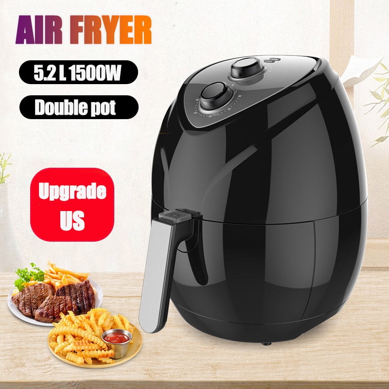 Double Pot 5.2L Electric Fryer Air Fryer Household Smoke-free Fries ...